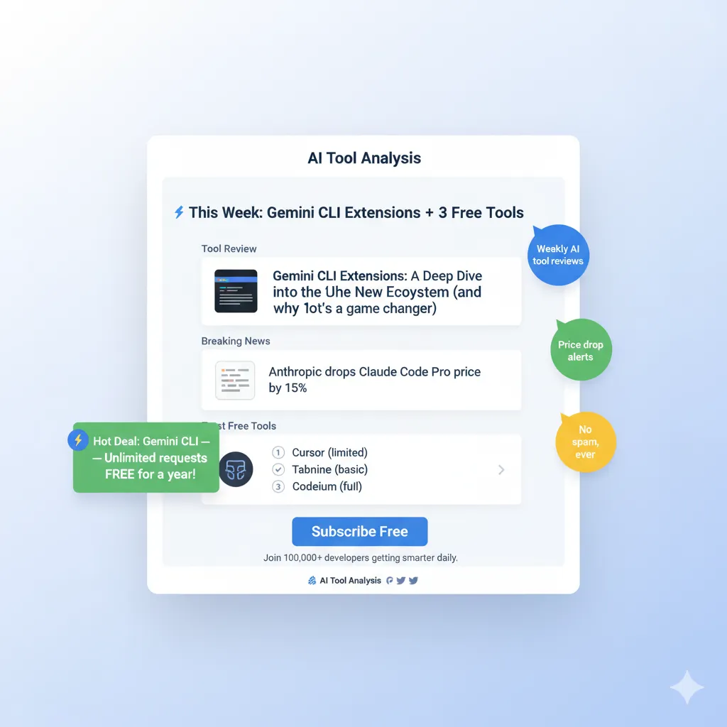 AI Weekly newsletter preview showing regulation coverage and tool reviews