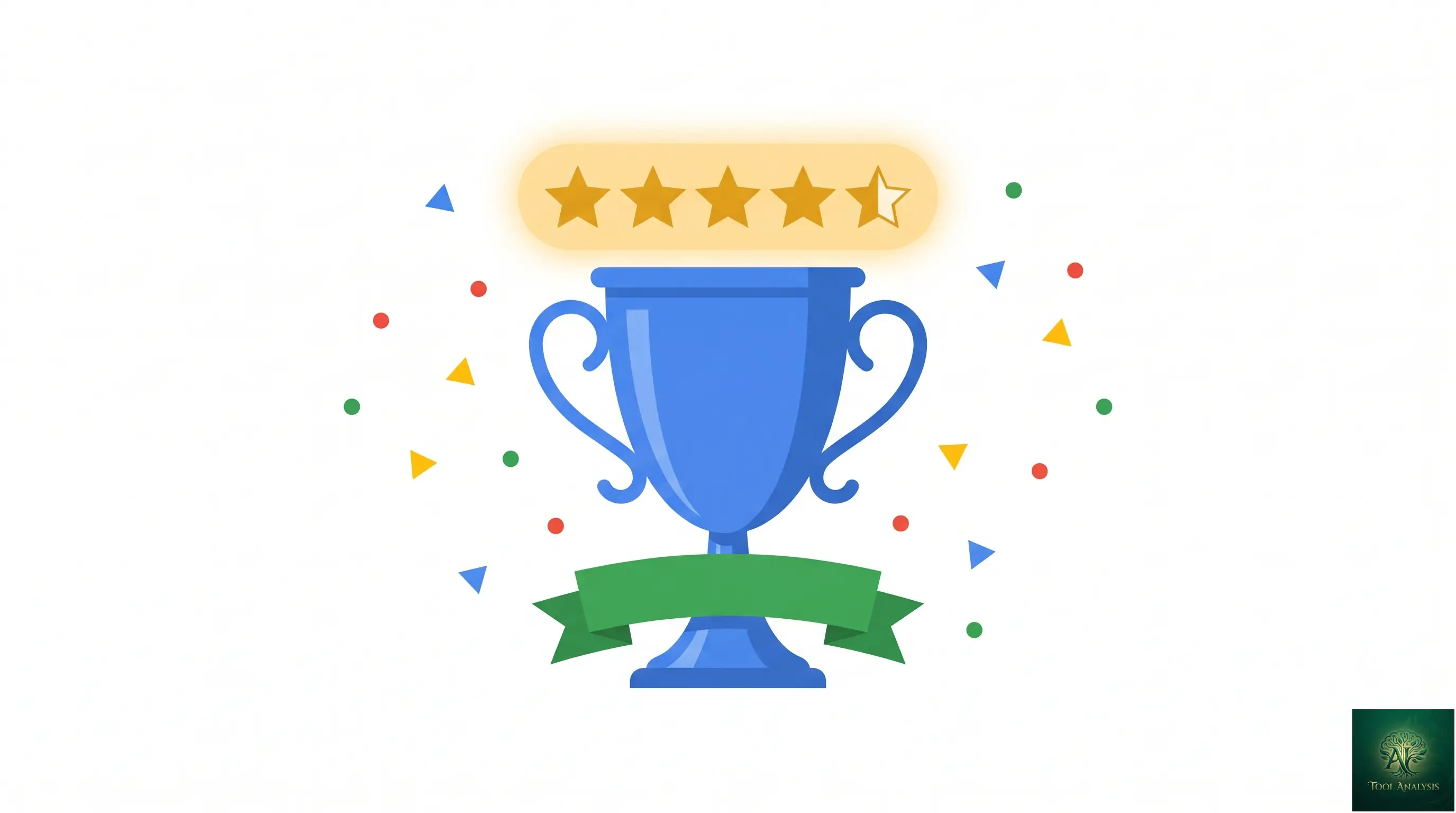 A clean editorial verdict graphic — Gemini Flash branded mark with a 4.5 out of 5 star rating, the price tag $0.50 per million tokens, and the tagline 'The cheap-tier price-per-quality leader for April 2026'