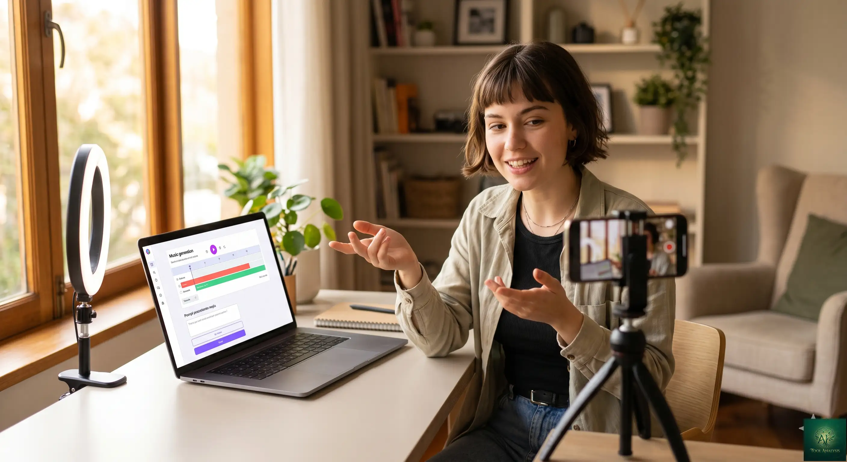 Content creator generating free background music with Google Lyria inside the Gemini app